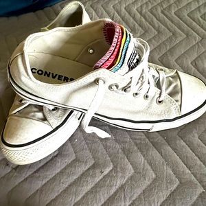 Converse with  rainbow tongue, light gray size 9 1/2 tennis shoe